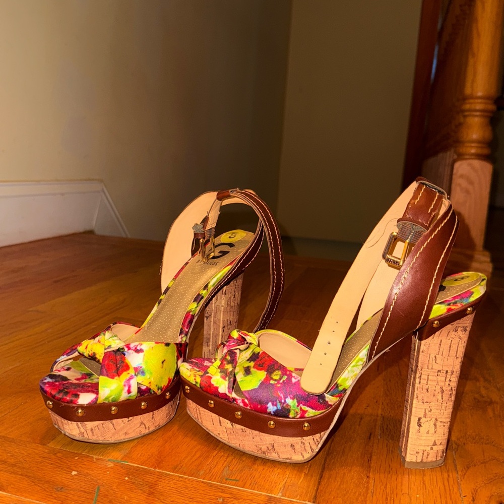 G by Guess Brown Heels with Elegant Design